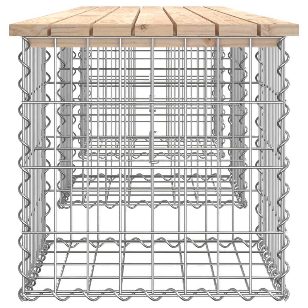 vidaXL Bancă de grădină, design gabion, 203x44x42cm, lemn masiv de pin