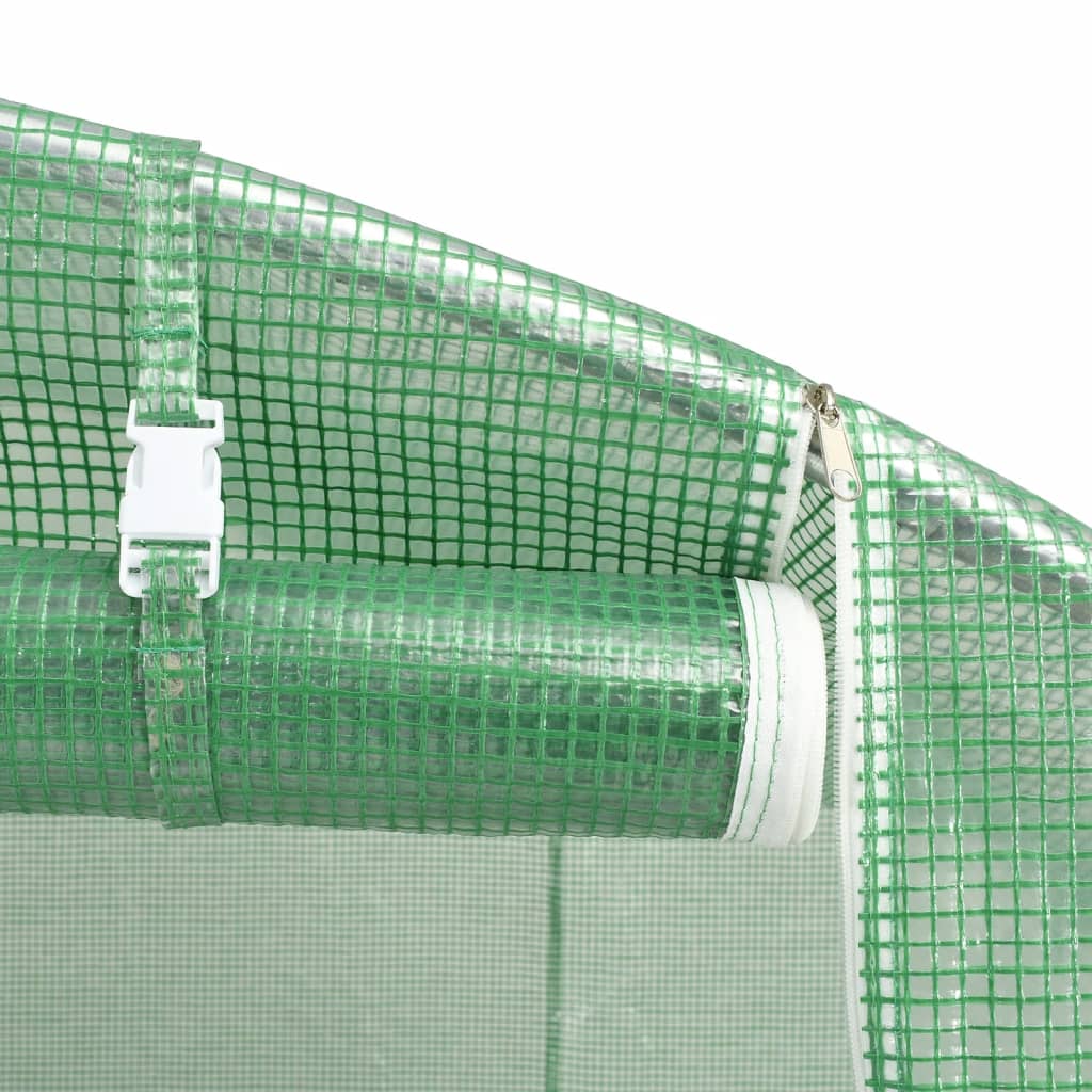 vidaXL Seră cu cadru din oțel, verde, 20 m², 10x2x2 m