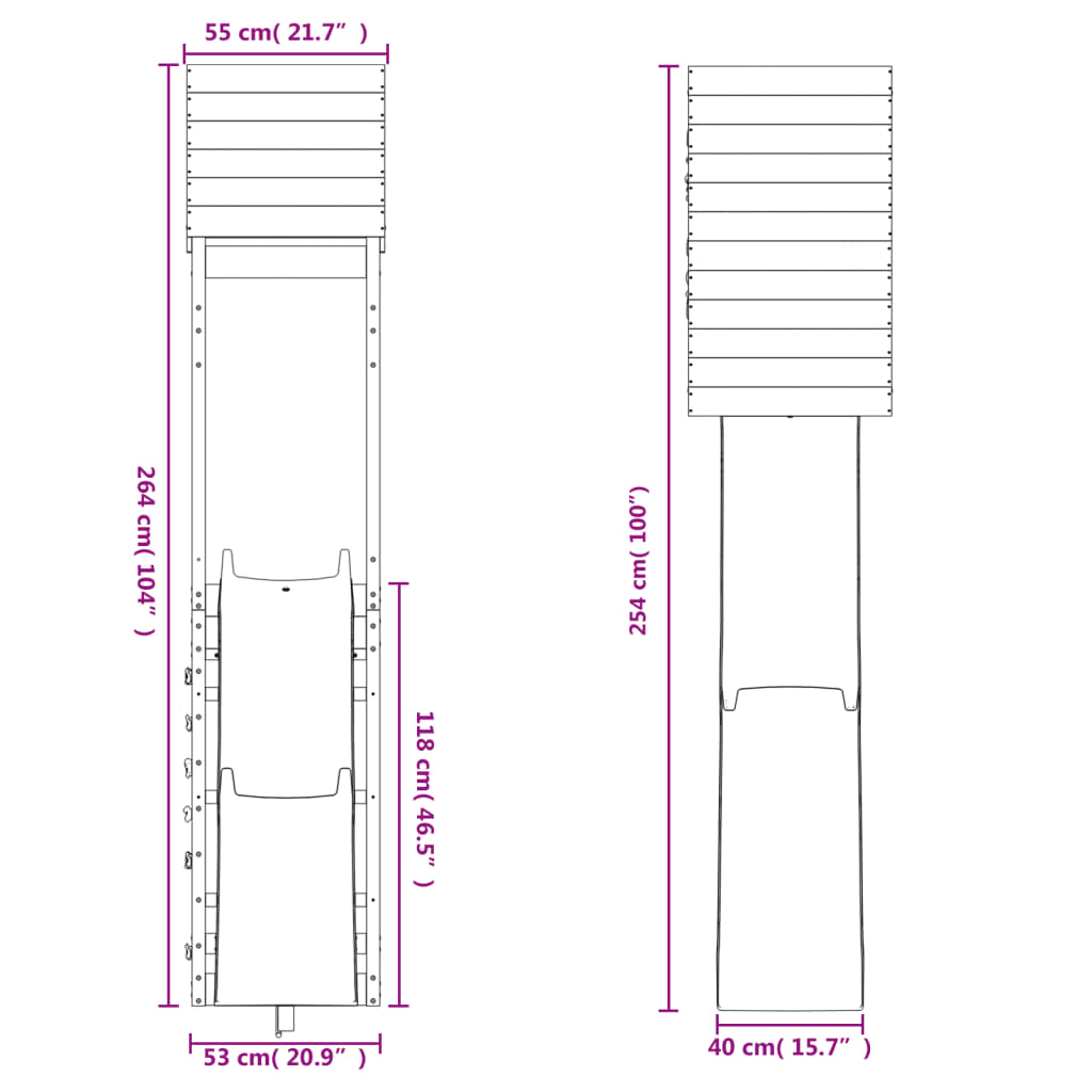 vidaXL Set de joacă pentru exterior, lemn de pin impregnat