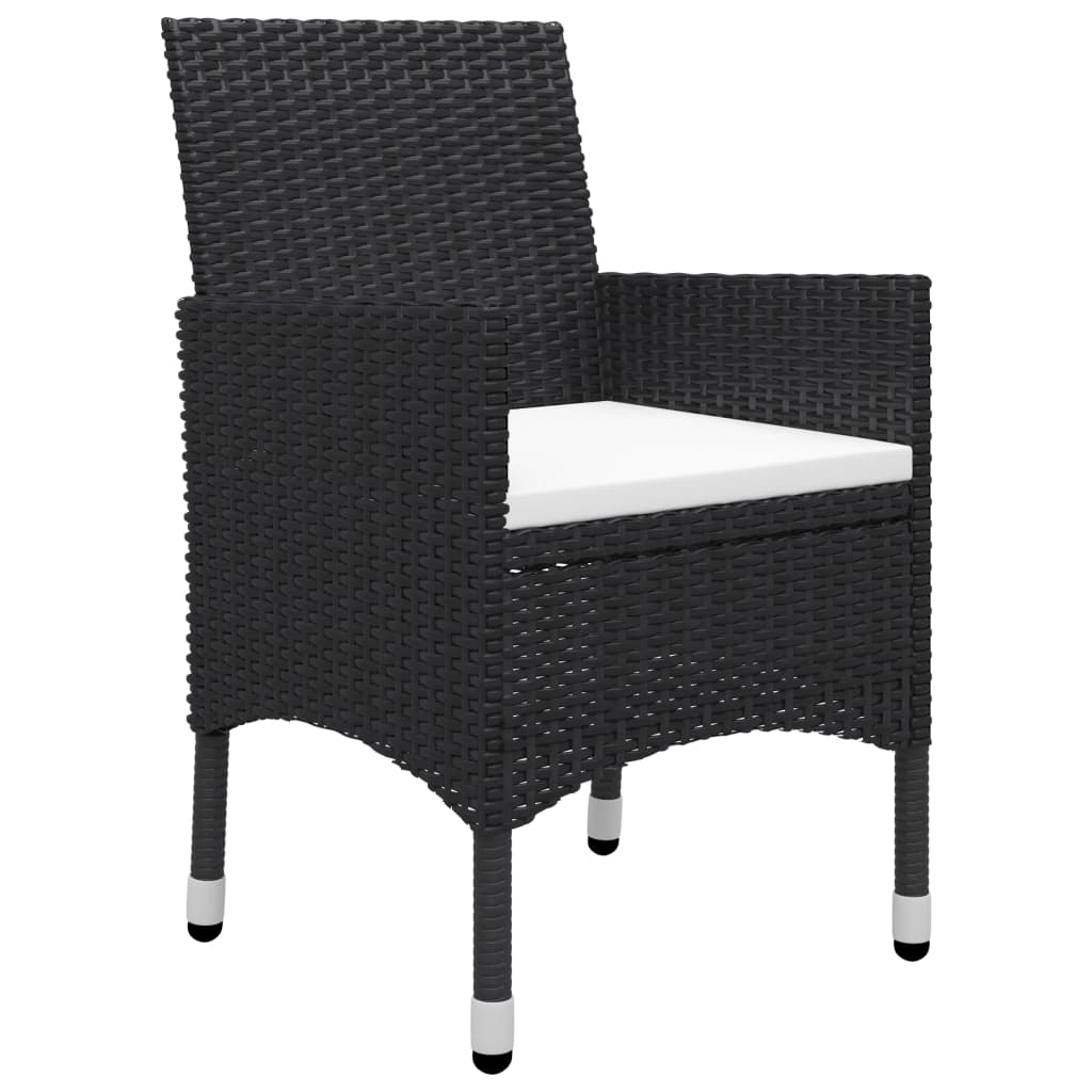 vidaXL Set mobilier de grădină, 7 piese, negru