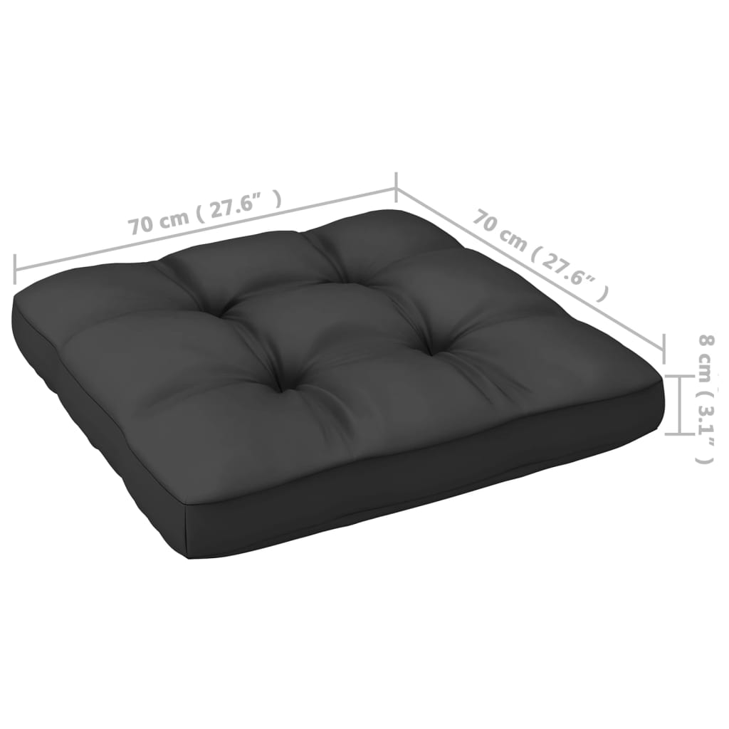 vidaXL Set mobilier grădină cu perne, 6 piese, negru, lemn masiv pin