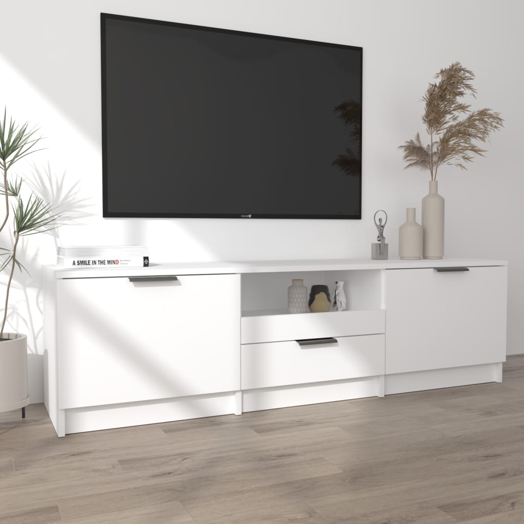 vidaXL Comodă TV, alb, 140x35x40 cm, lemn prelucrat