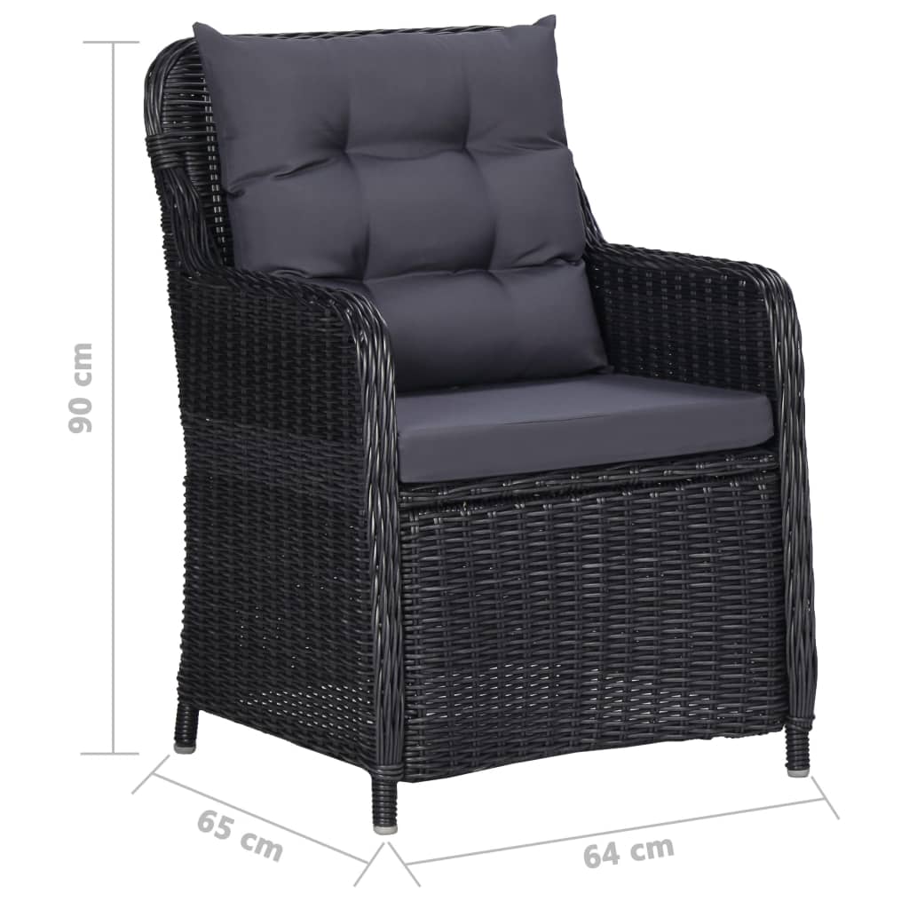 vidaXL Set de masă pentru grădină, 5 piese, negru