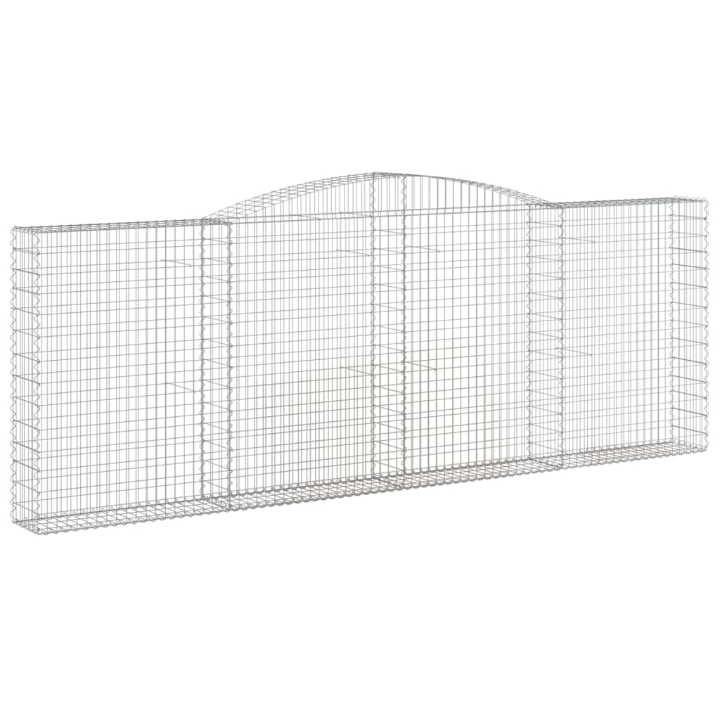 vidaXL Coșuri gabion arcuite 7 buc, 400x30x140/160 cm, fier galvanizat