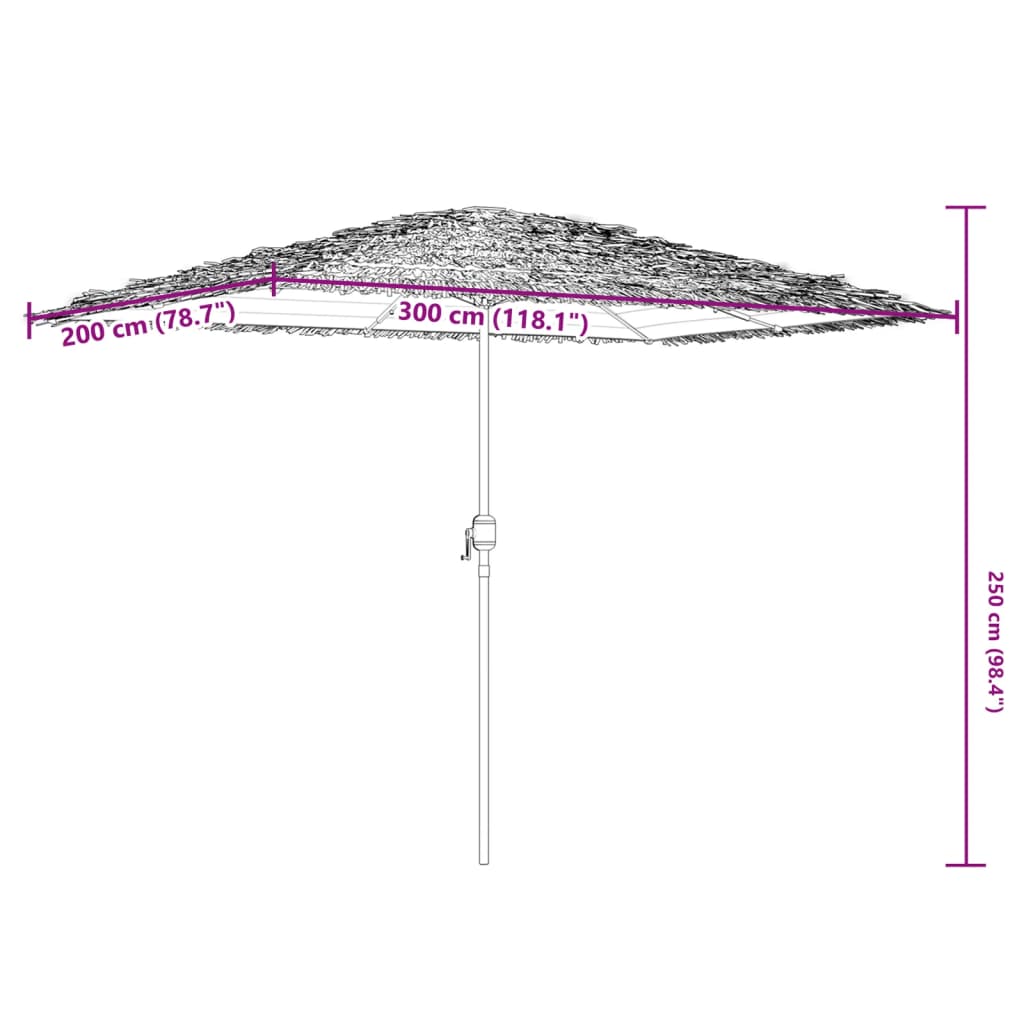 vidaXL Umbrelă soare de grădină cu stâlp din oțel, maro 300x200x250 cm