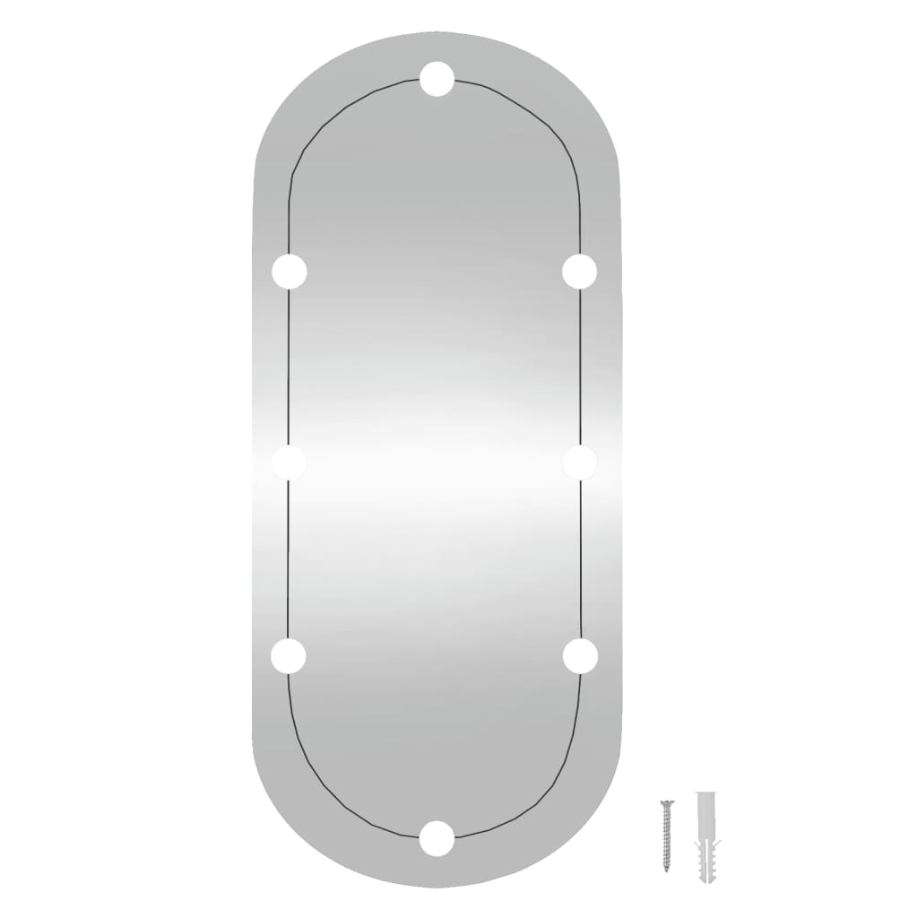 vidaXL Oglindă de perete cu lumini LED 45x100 cm oval sticlă