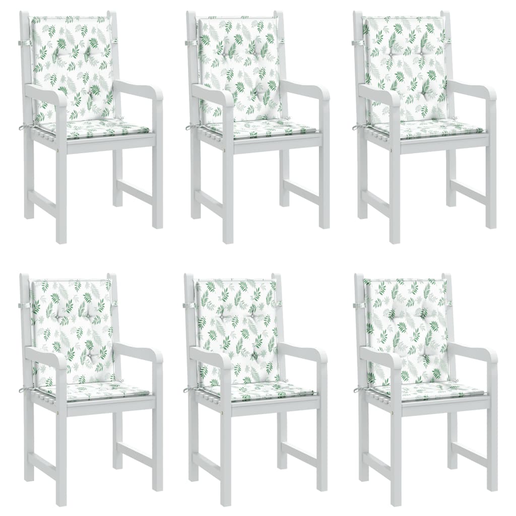 vidaXL Perne de scaun spătar înalt, 6 buc., model frunze, textil
