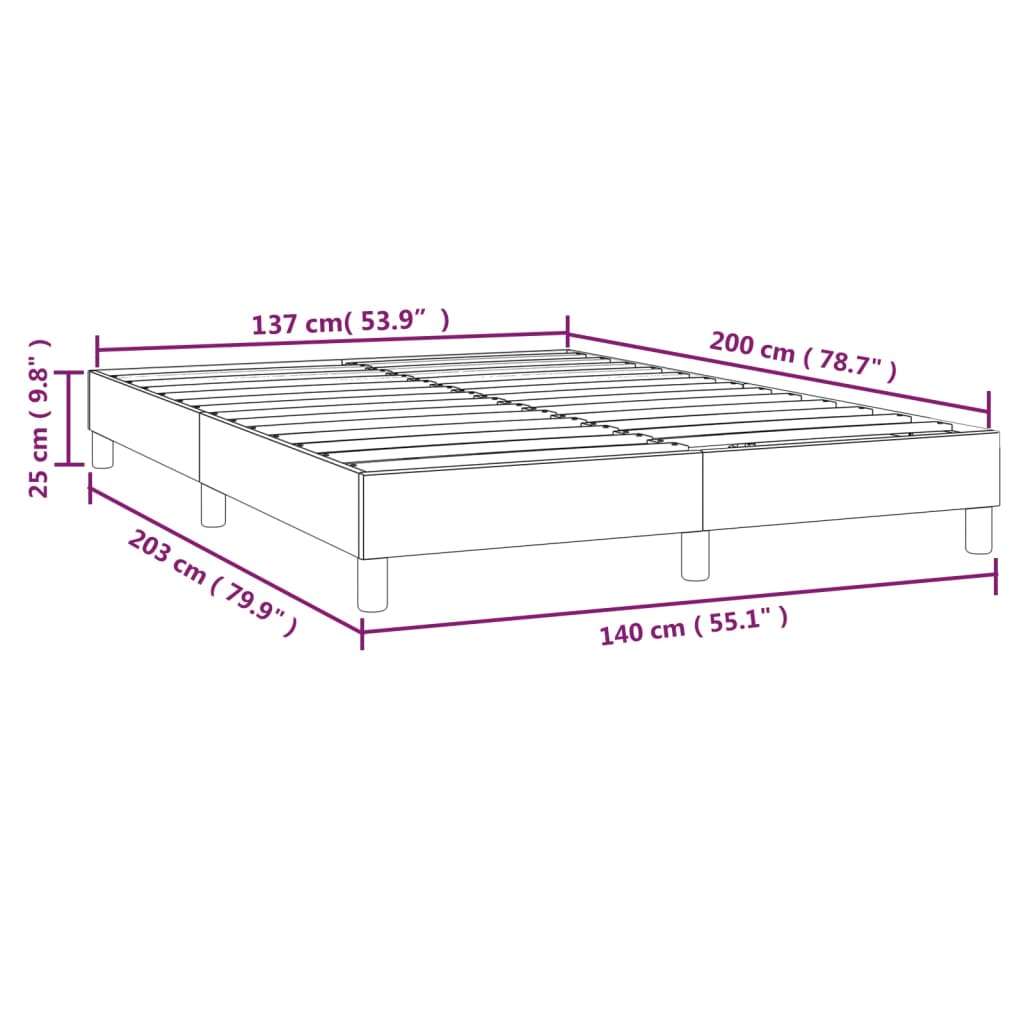 vidaXL Cadru de pat, cappuccino, 140x200 cm, piele ecologică