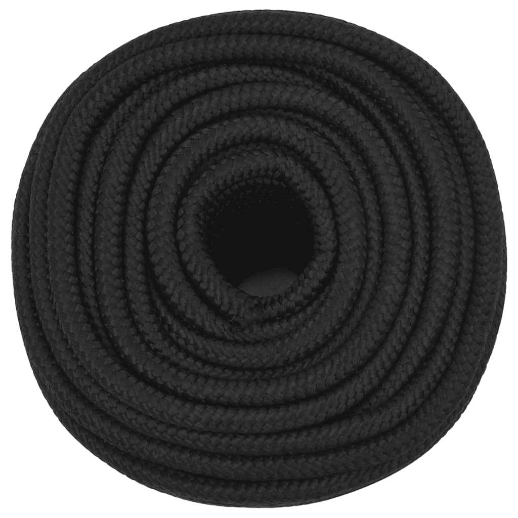 vidaXL Frânghie de barcă, negru complet, 14 mm, 25 m, polipropilenă