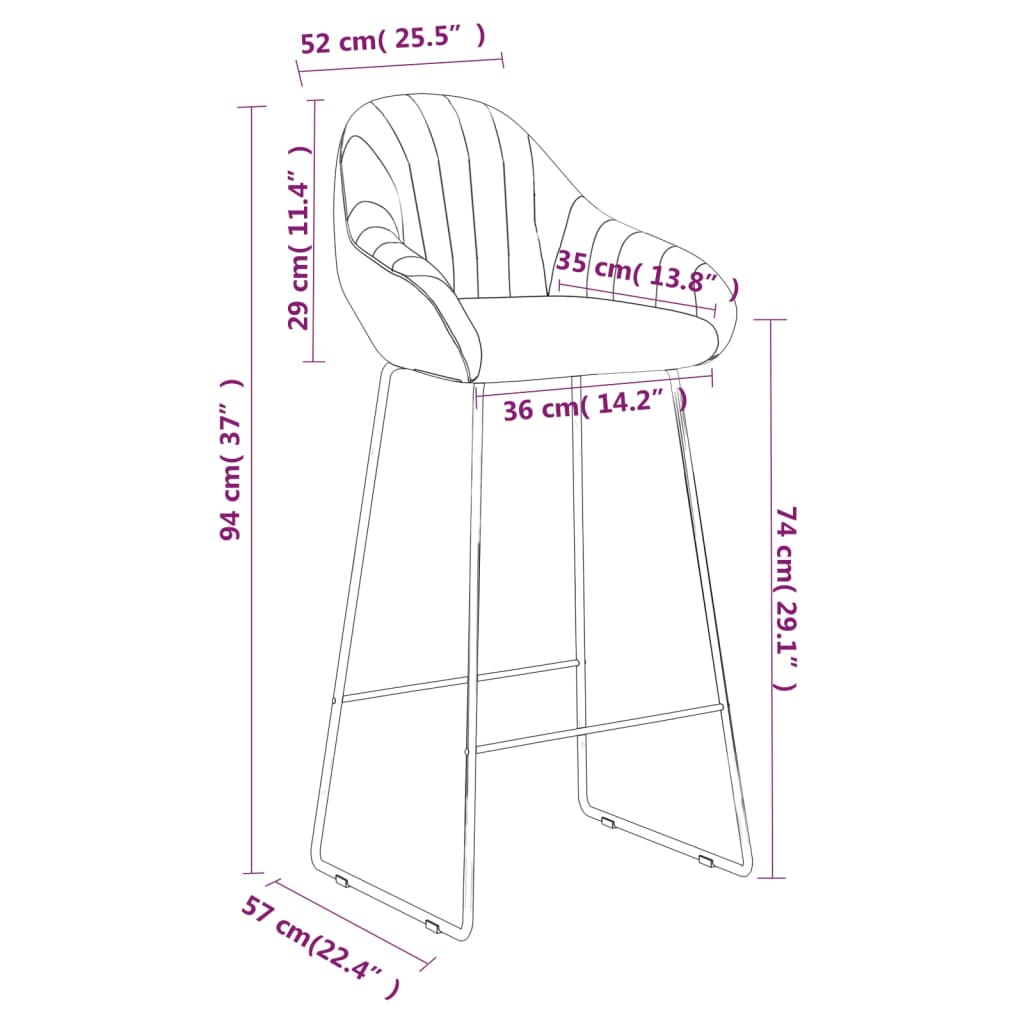 vidaXL Scaun de bar, negru, catifea