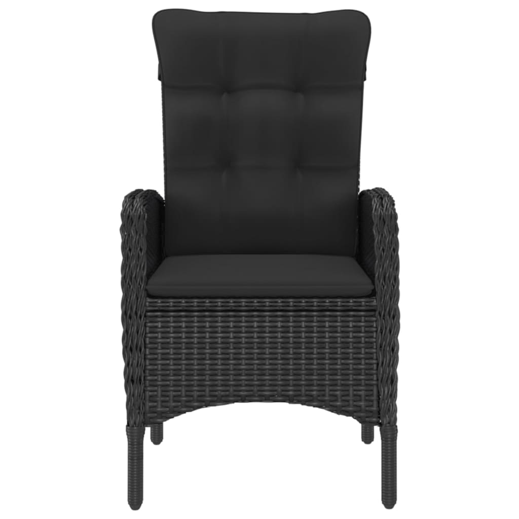 vidaXL Set mobilier de grădină, 9 piese, negru