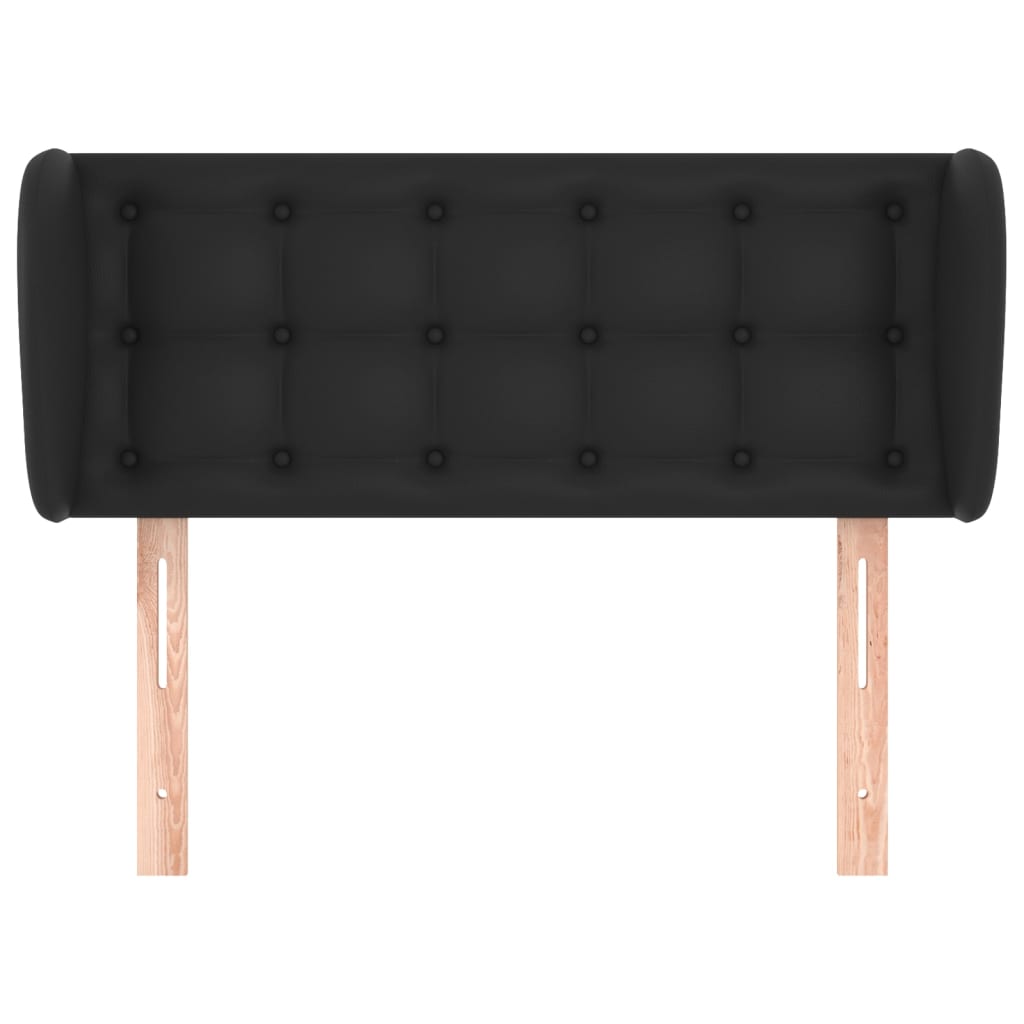 vidaXL Tăblie de pat cu aripioare negru 83x23x78/88 cm piele ecologică