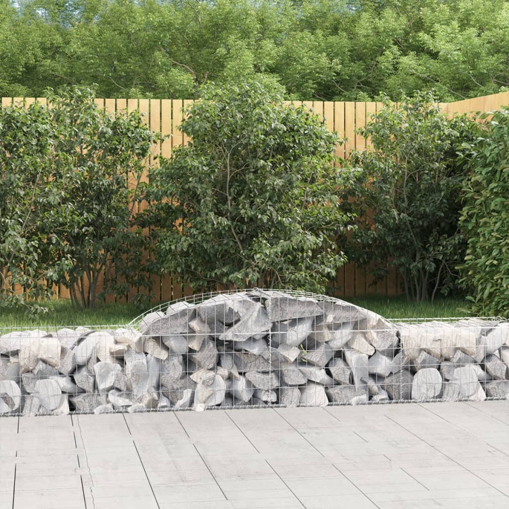 vidaXL Coșuri gabion arcuite, 9 buc., 300x50x40/60 cm, fier galvanizat