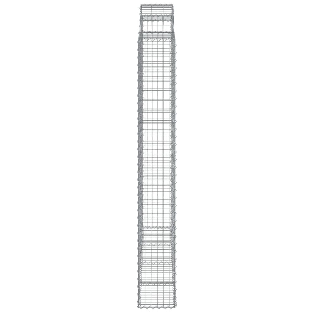 vidaXL Coșuri gabion arcuite,7 buc., 200x30x220/240cm, fier galvanizat