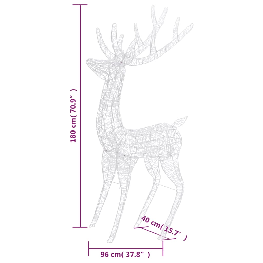 vidaXL Ren de Crăciun 250 LED-uri, 3 buc. multicolor 180 cm acril XXL