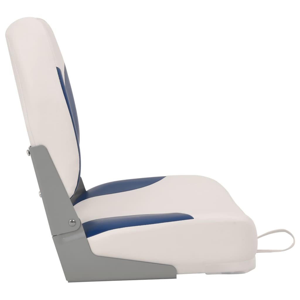 vidaXL Set scaun pliabil pentru barcă, 4 piese, cu pernă alb-albastru