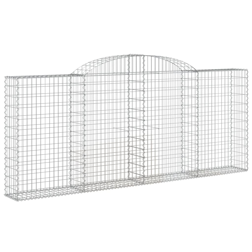 vidaXL Coșuri gabion arcuite 3 buc, 300x30x120/140 cm, fier galvanizat