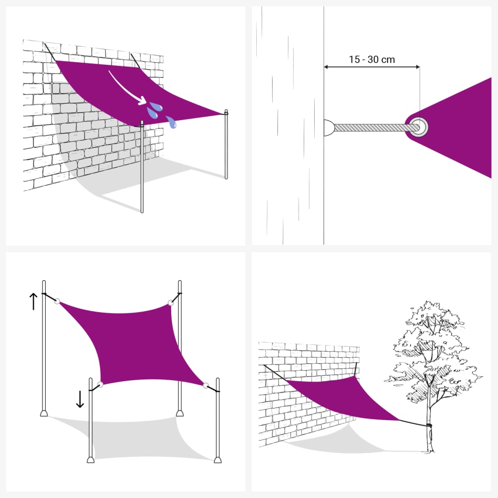 vidaXL Parasolar, gri deschis, 4x4x5,8 m, 100% poliester Oxford