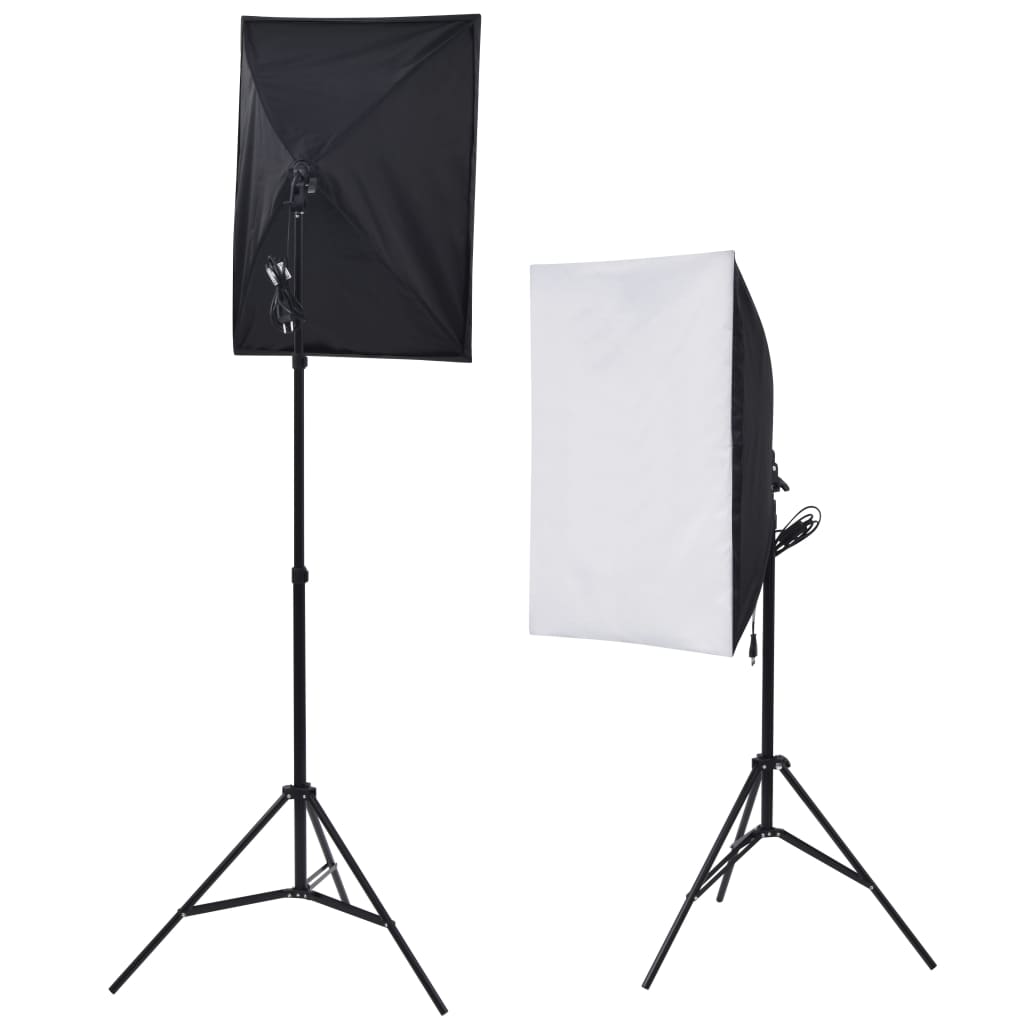 vidaXL Kit studio foto: 5 fundaluri colorate și 2 softbox-uri