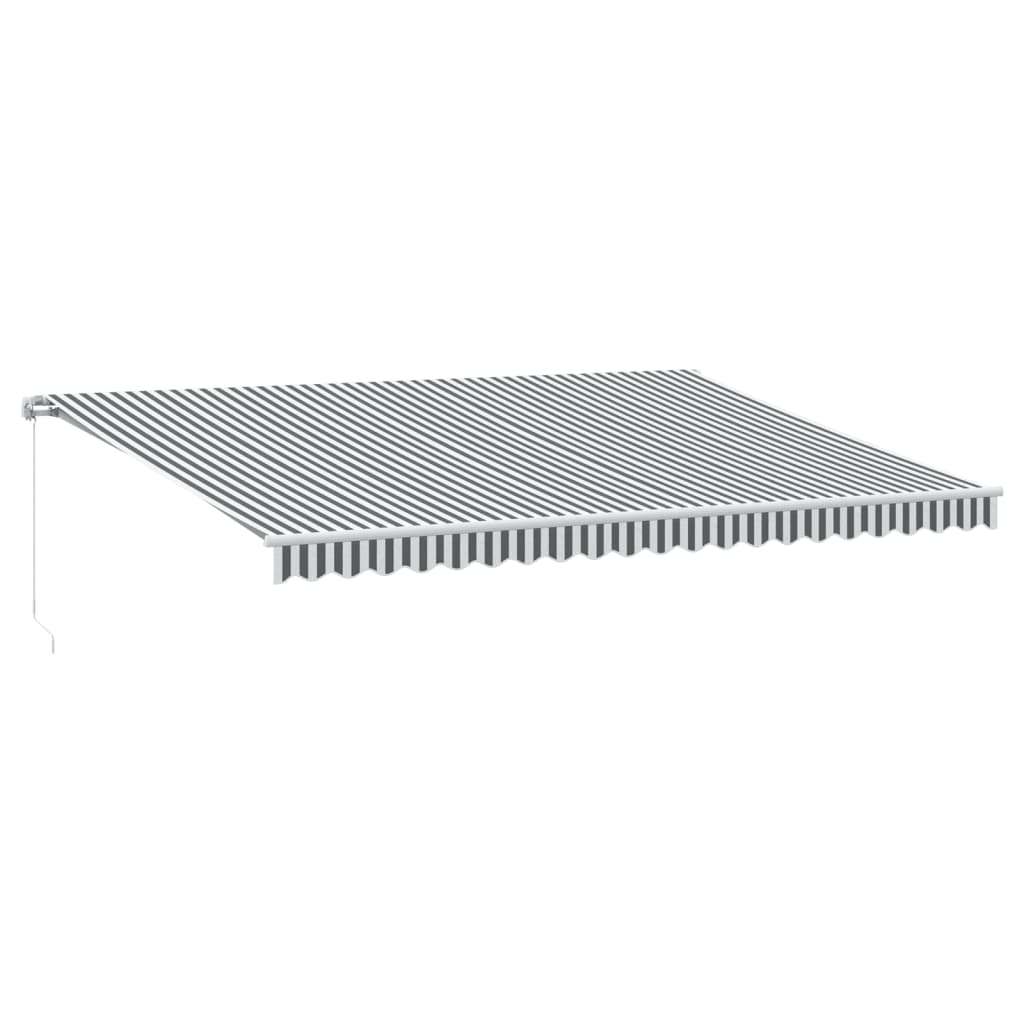 vidaXL Copertină retractabilă manual, antracit/alb, 500x300 cm