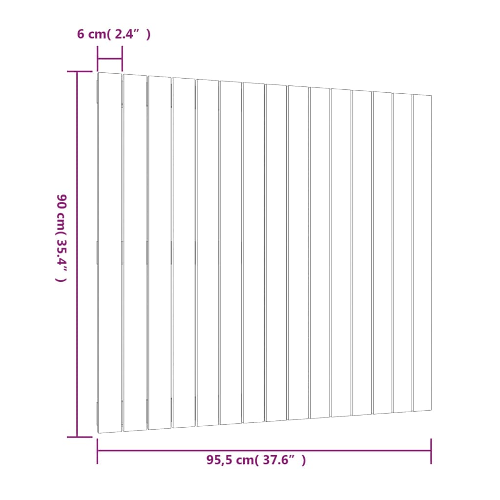 vidaXL Tăblie de pat pentru perete, gri, 95,5x3x90 cm, lemn masiv pin