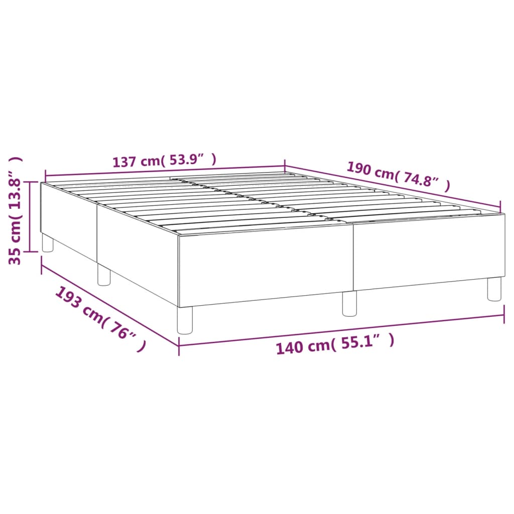 vidaXL Cadru de pat, alb, 140x190 cm, piele ecologică