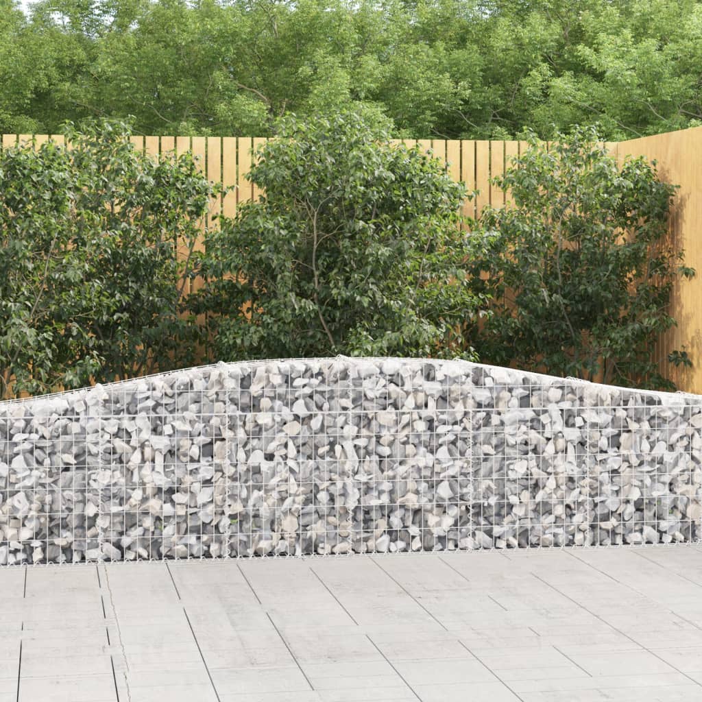 vidaXL Coș gabion arcuit 400x30x60/80 cm fier galvanizat