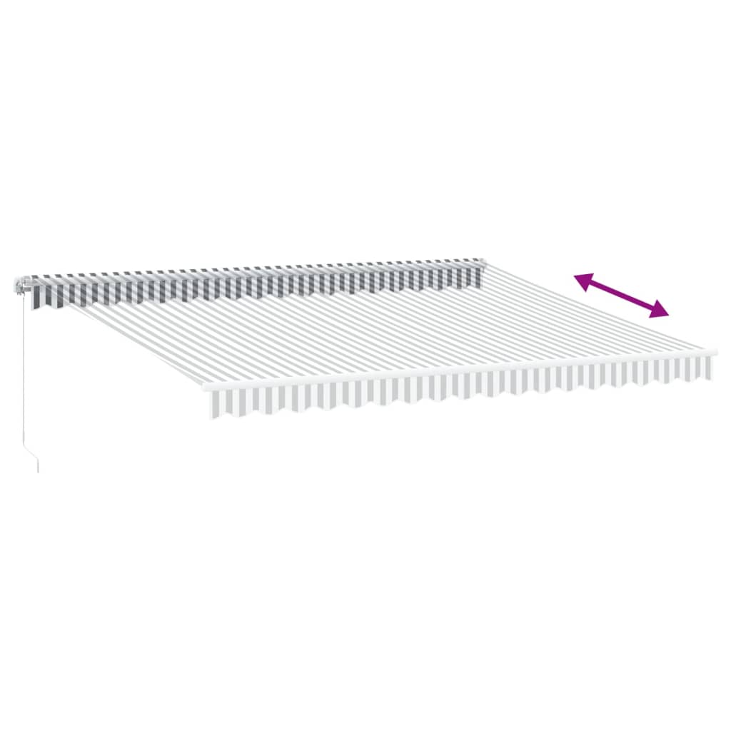 vidaXL Copertină retractabilă manual cu LED, antracit/alb, 450x300 cm