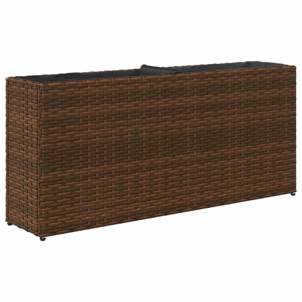 vidaXL Jardiniere grădină 2 ghivece 2 buc. maro, 90x20x40 cm poliratan