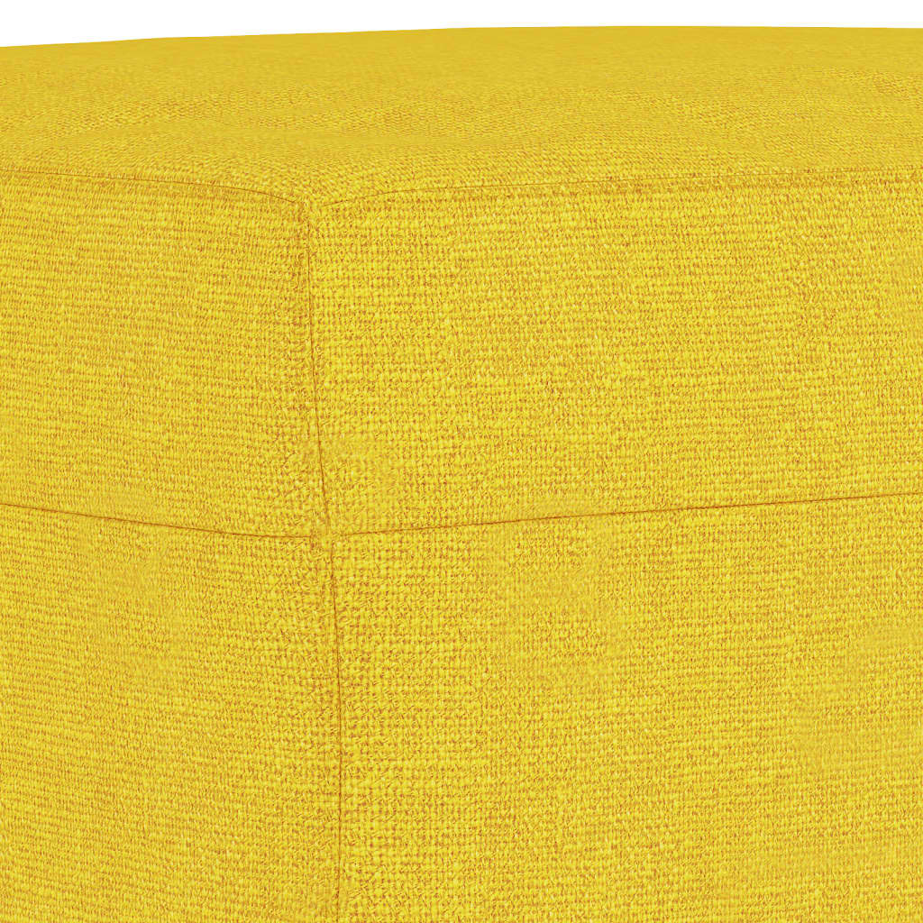 vidaXL Set de canapele cu perne, 3 piese, galben deschis, textil