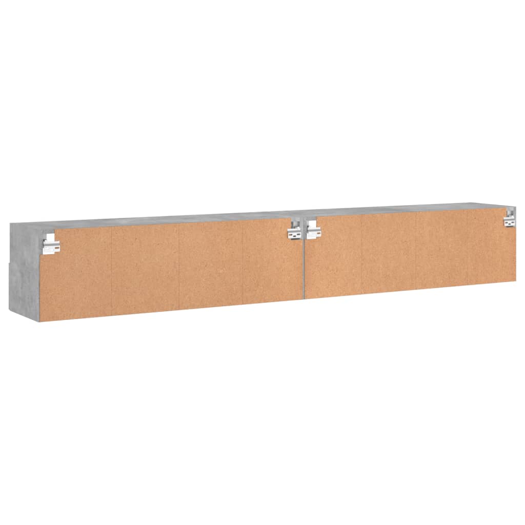 vidaXL Comode TV de perete, 2 buc., gri beton, 100x30x30 cm, lemn