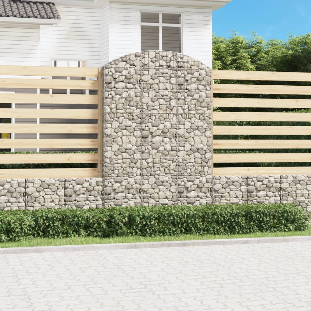 vidaXL Coș gabion arcuit, 150x30x220/240 cm, fier galvanizat