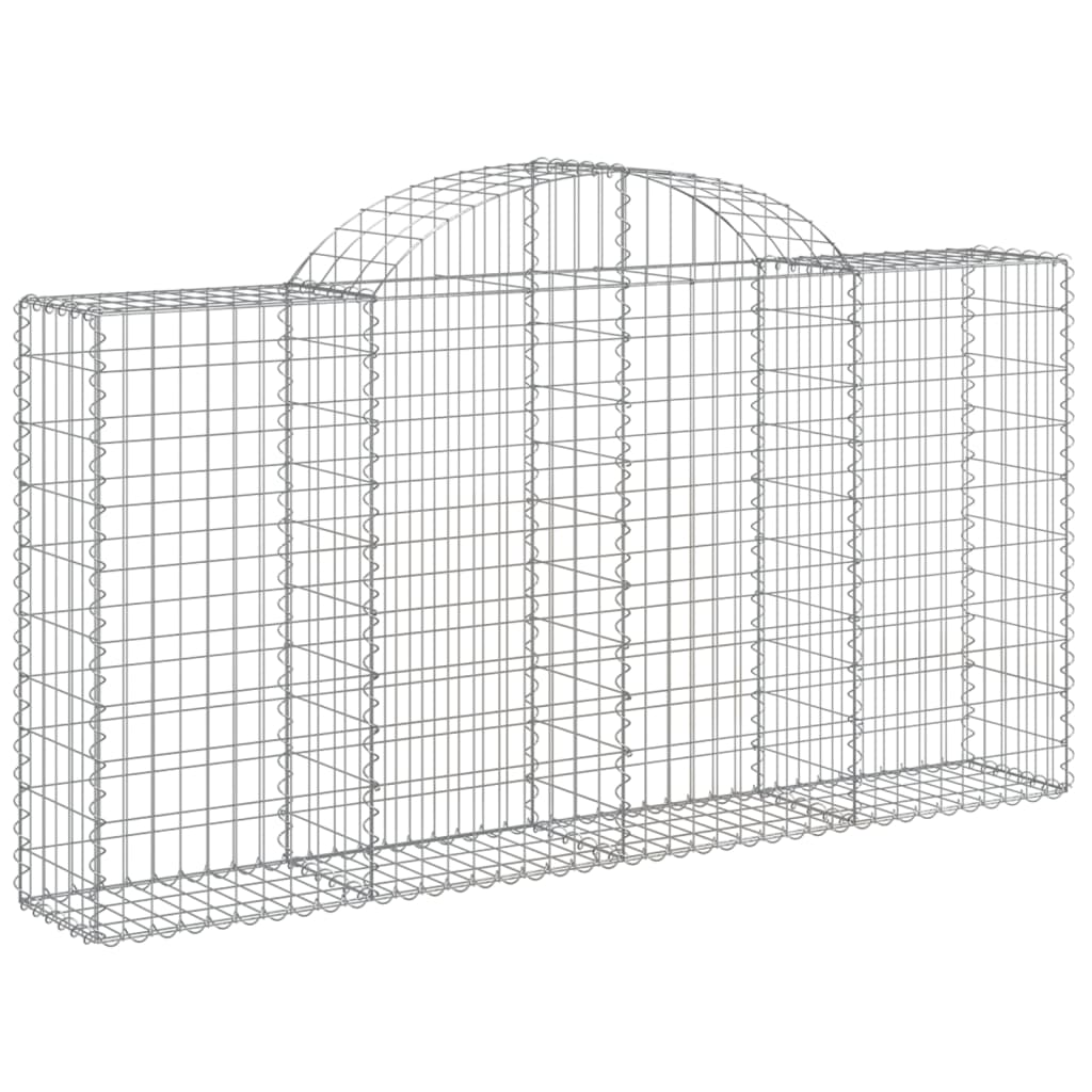 vidaXL Coșuri gabion arcuite 10 buc, 200x30x100/120 cm fier galvanizat