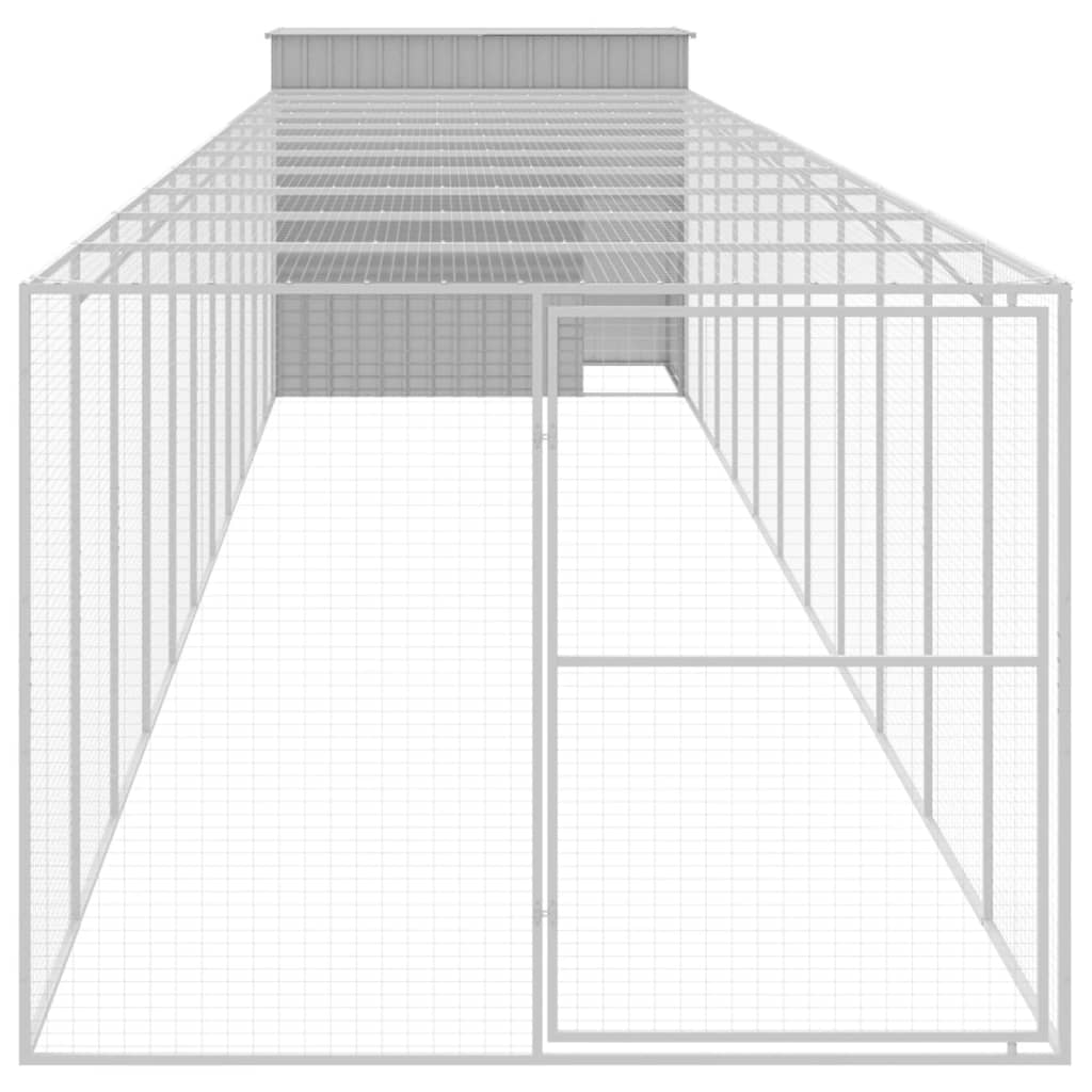 vidaXL Cușcă câine & țarc gri deschis 214x1273x181 cm oțel galvanizat