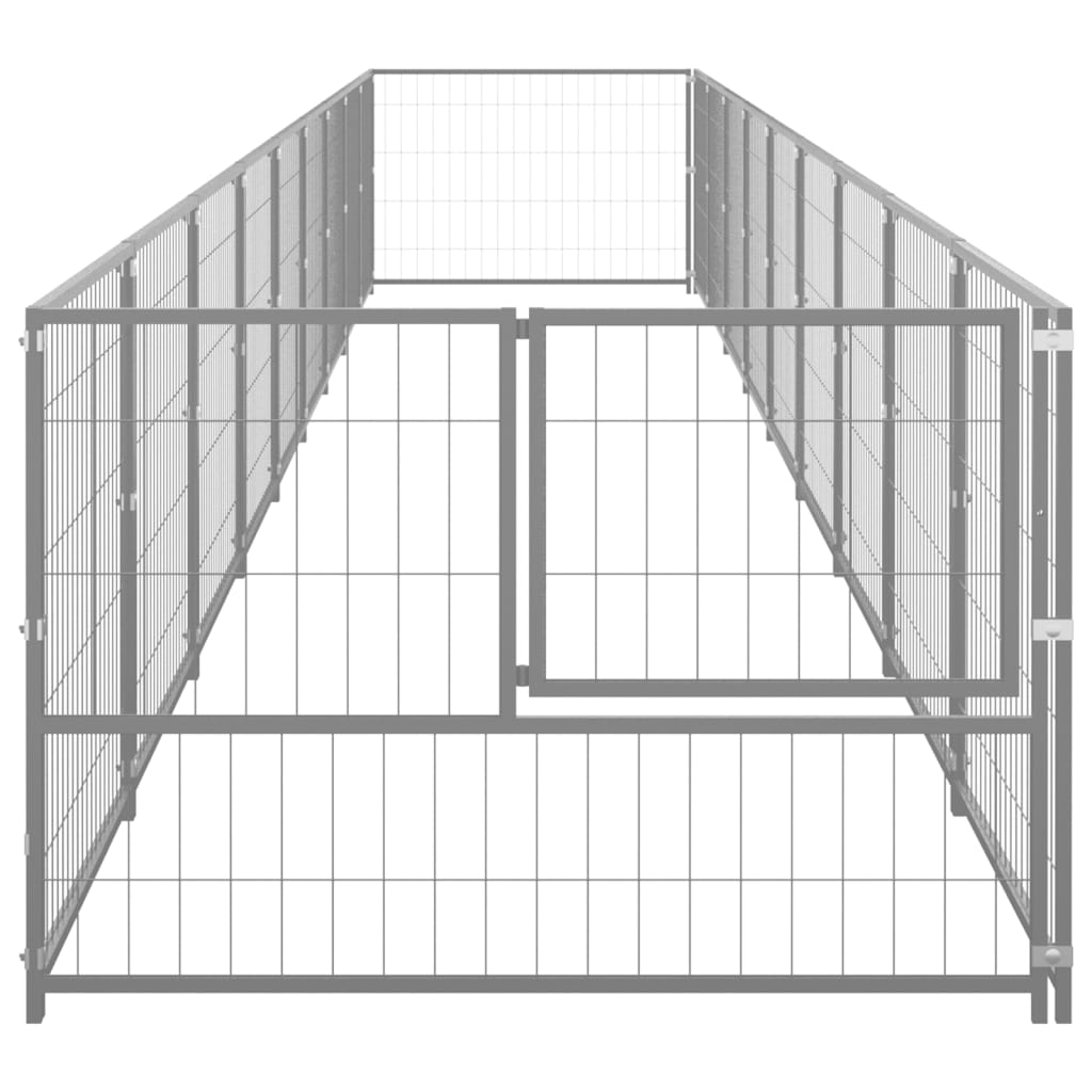 vidaXL Padoc pentru câini, argintiu, 9 m², oțel