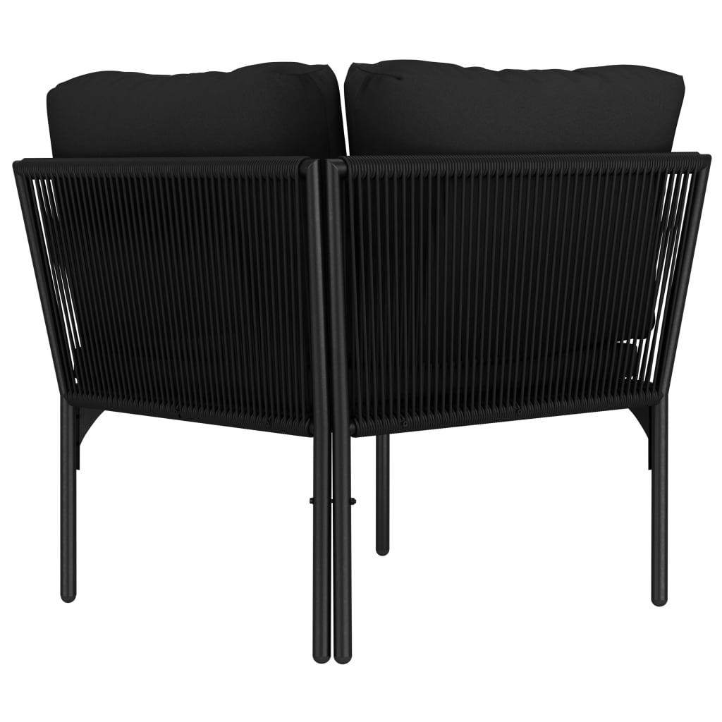 vidaXL Set mobilier de grădină cu perne, 8 piese, negru, PVC