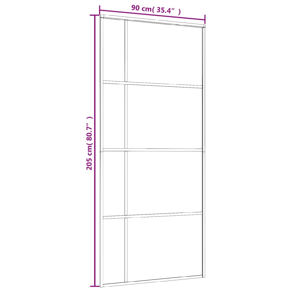 vidaXL Ușă glisantă, alb, 90x205 cm, sticlă ESG mată și aluminiu