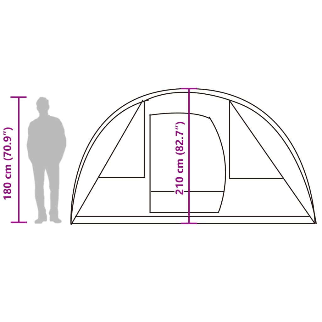 vidaXL Cort de camping pentru 5 persoane, albastru, impermeabil