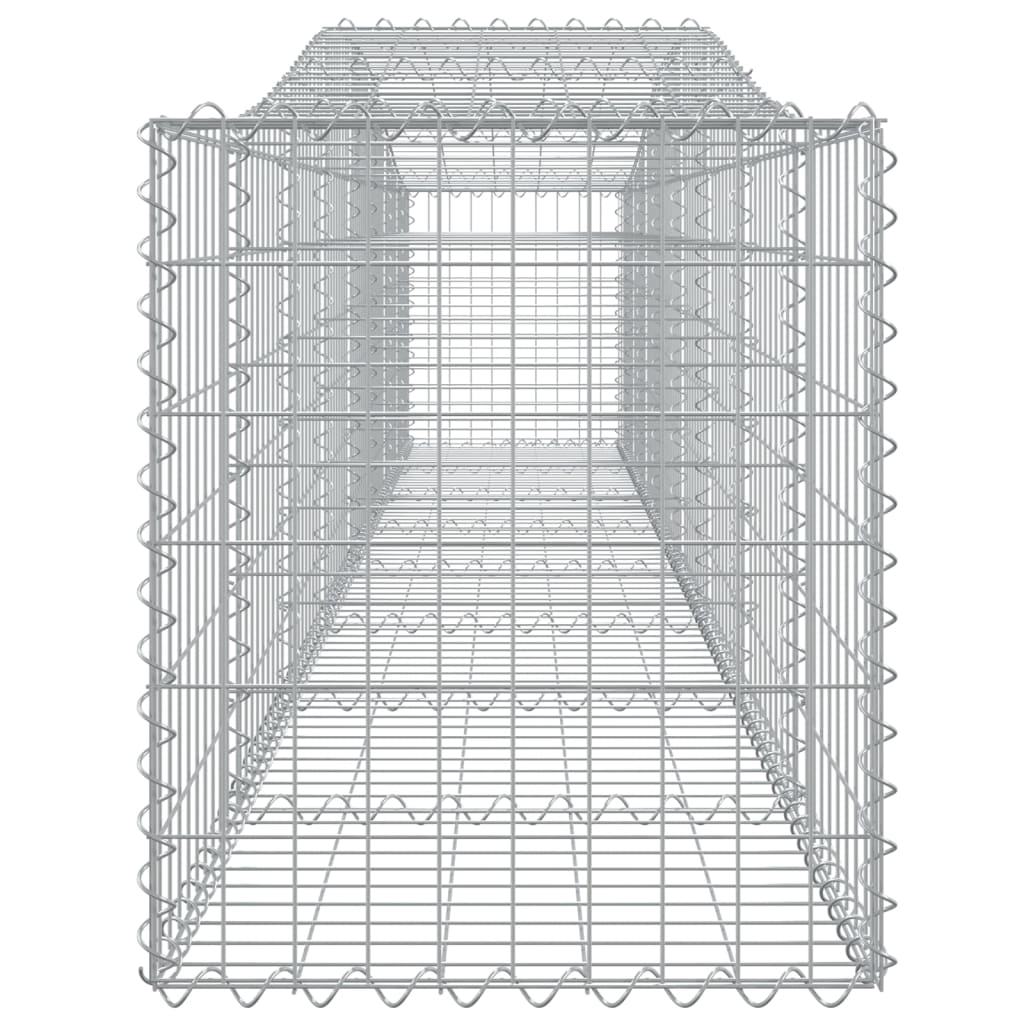 vidaXL Coșuri gabion arcuite 4 buc, 400x50x60/80 cm, fier galvanizat