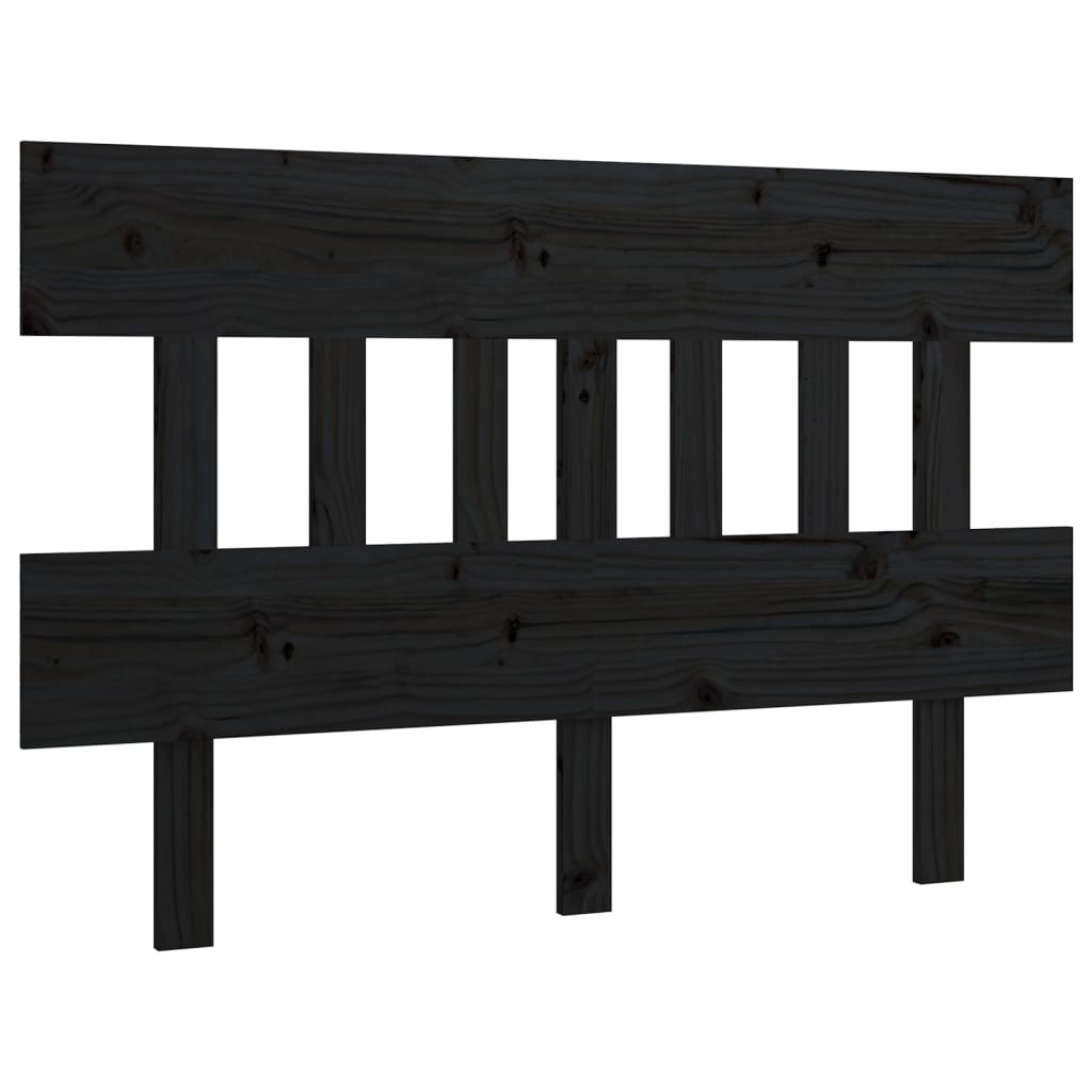 vidaXL Tăblie de pat, negru, 138,5x3x81 cm, lemn masiv de pin