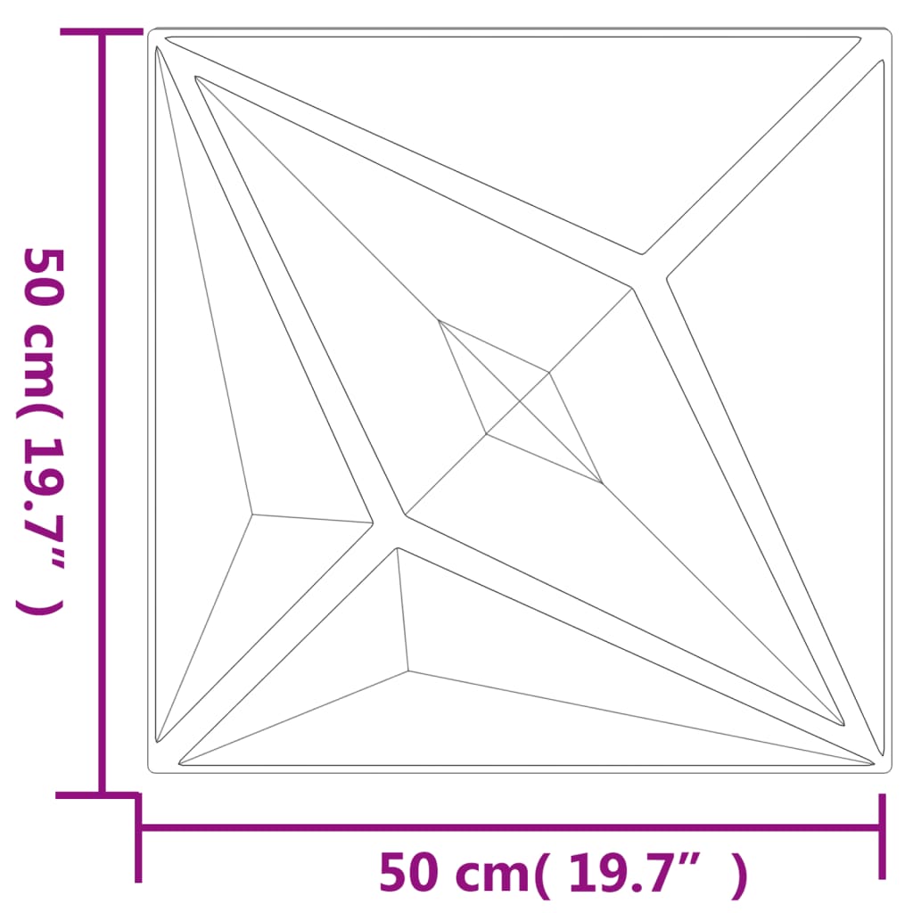 vidaXL Panouri de perete 48 buc. negru 50x50 cm XPS 12 m² stea