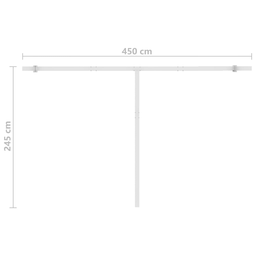 vidaXL Copertină retractabilă manual cu LED, antracit, 450x300 cm