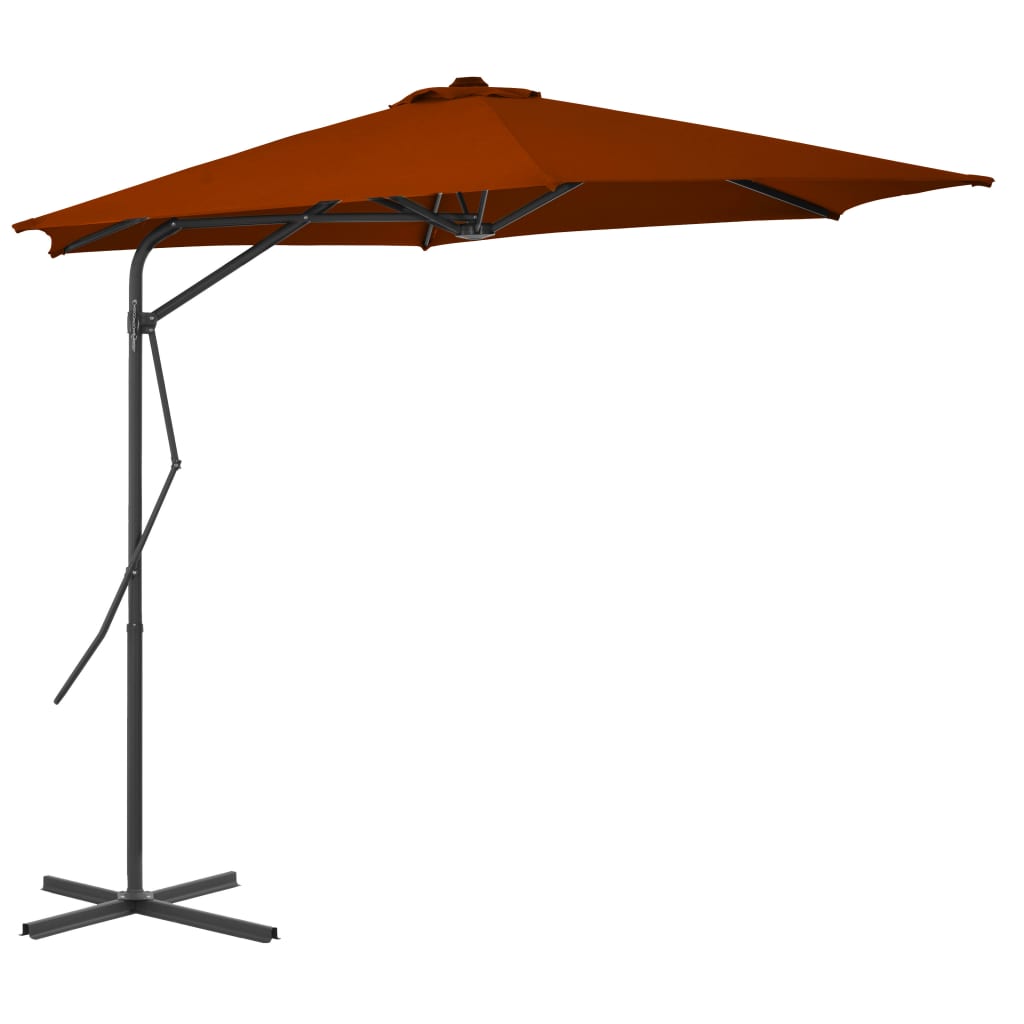 vidaXL Umbrelă de exterior cu stâlp din oțel, teracota, 300x230 cm