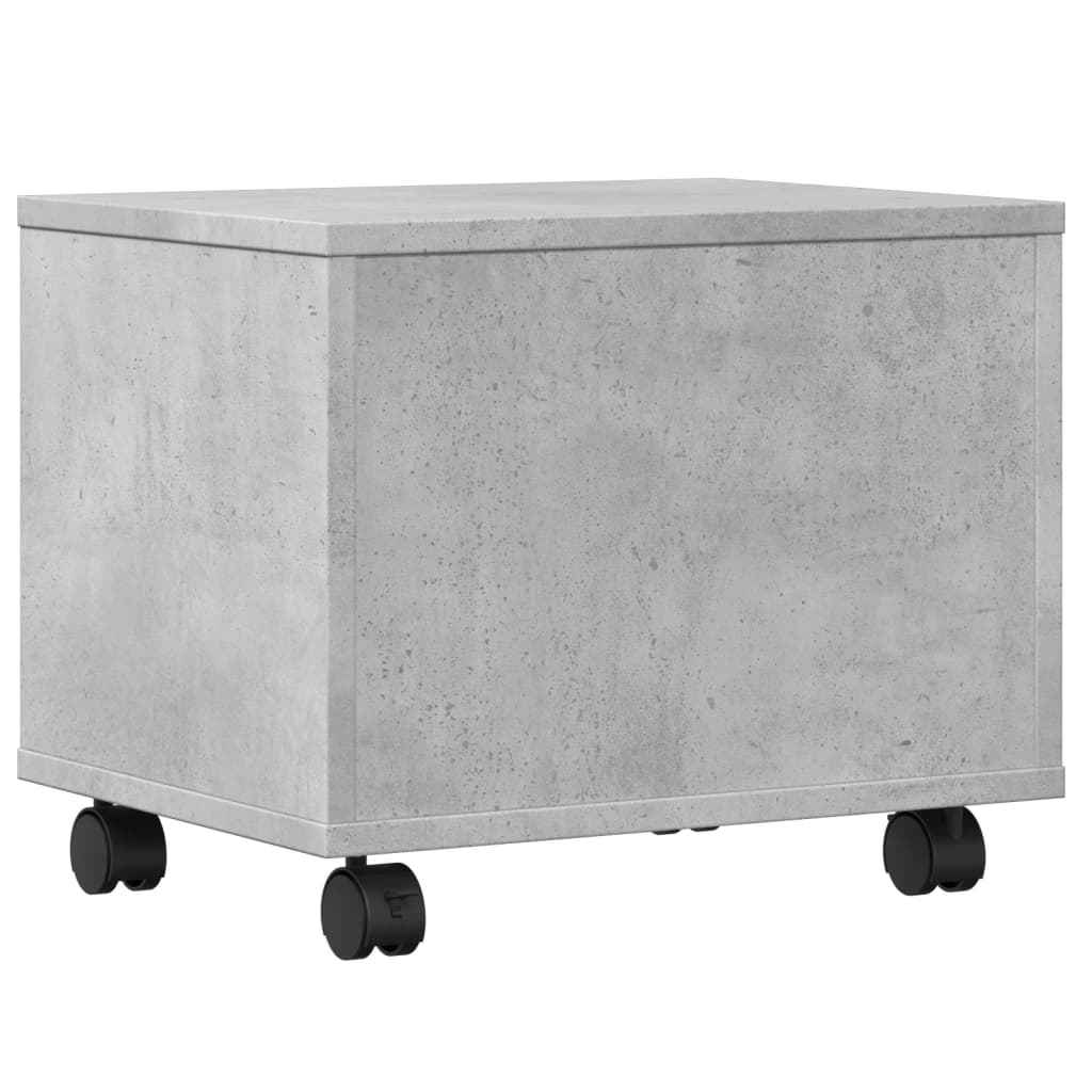 vidaXL Suport pentru imprimantă cu roți, gri beton, 41x32x34,5 cm