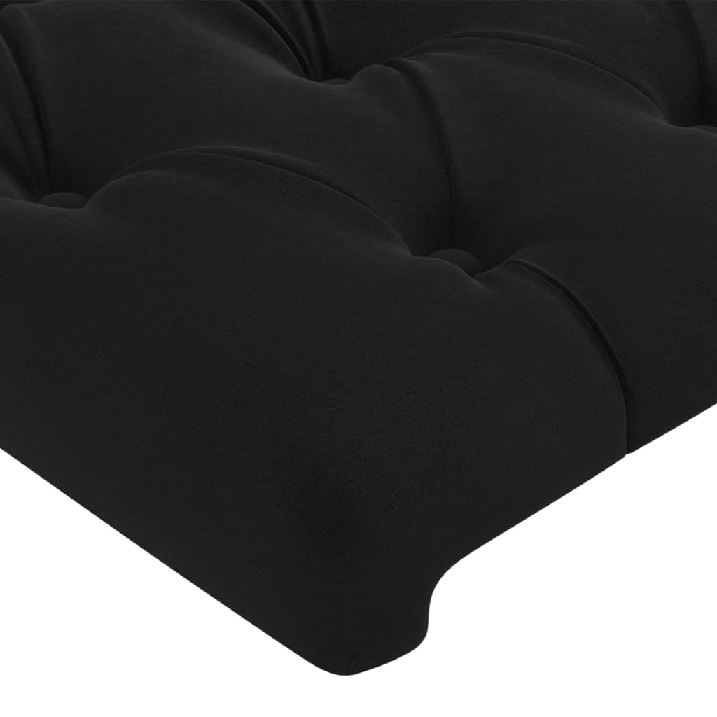 vidaXL Tăblie de pat cu aripioare negru 147x16x78/88 cm catifea