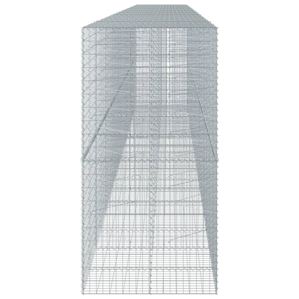 vidaXL Coș gabion cu capac, 950x100x200 cm, fier galvanizat