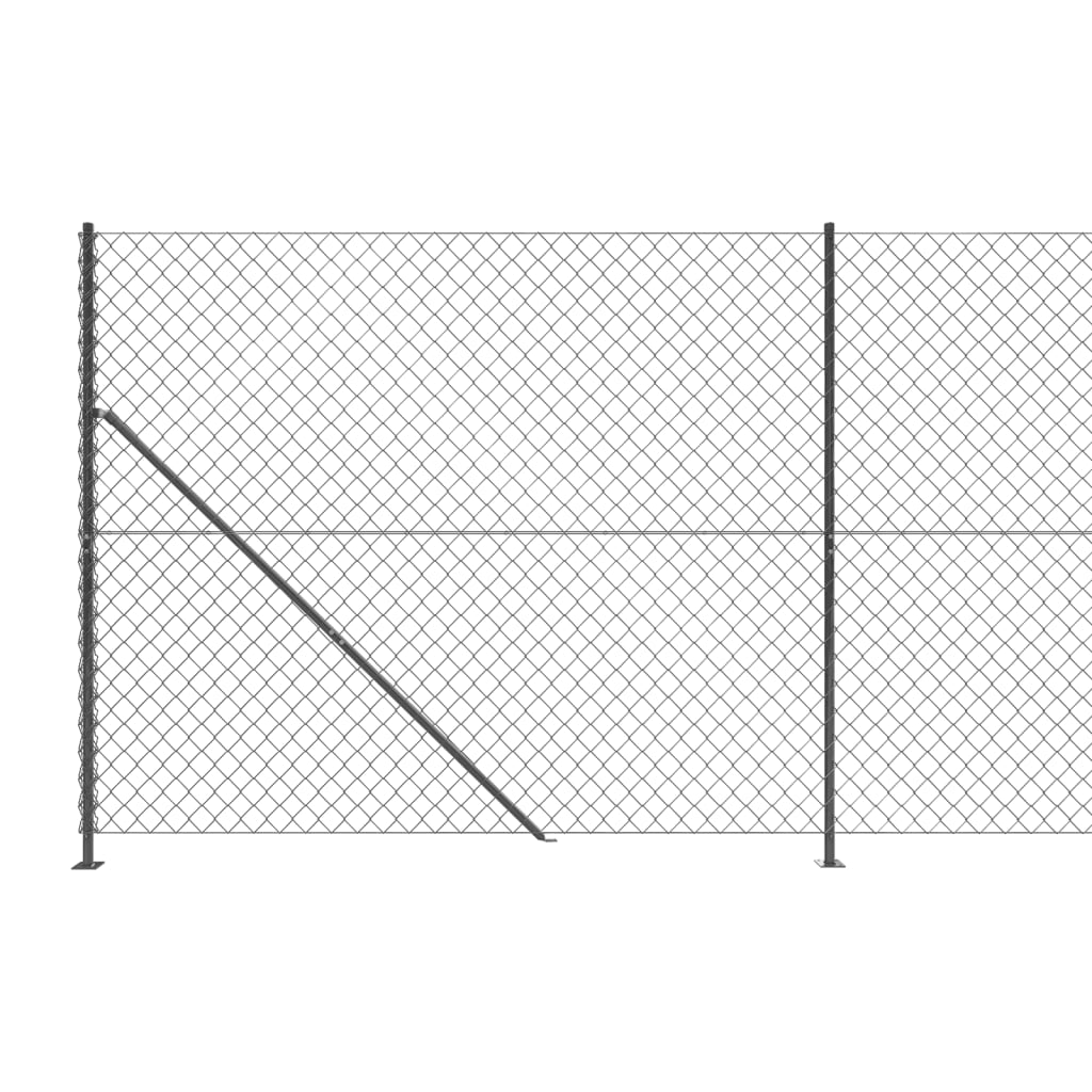 vidaXL Gard plasă de sârmă cu bordură, antracit, 1,4x10 m