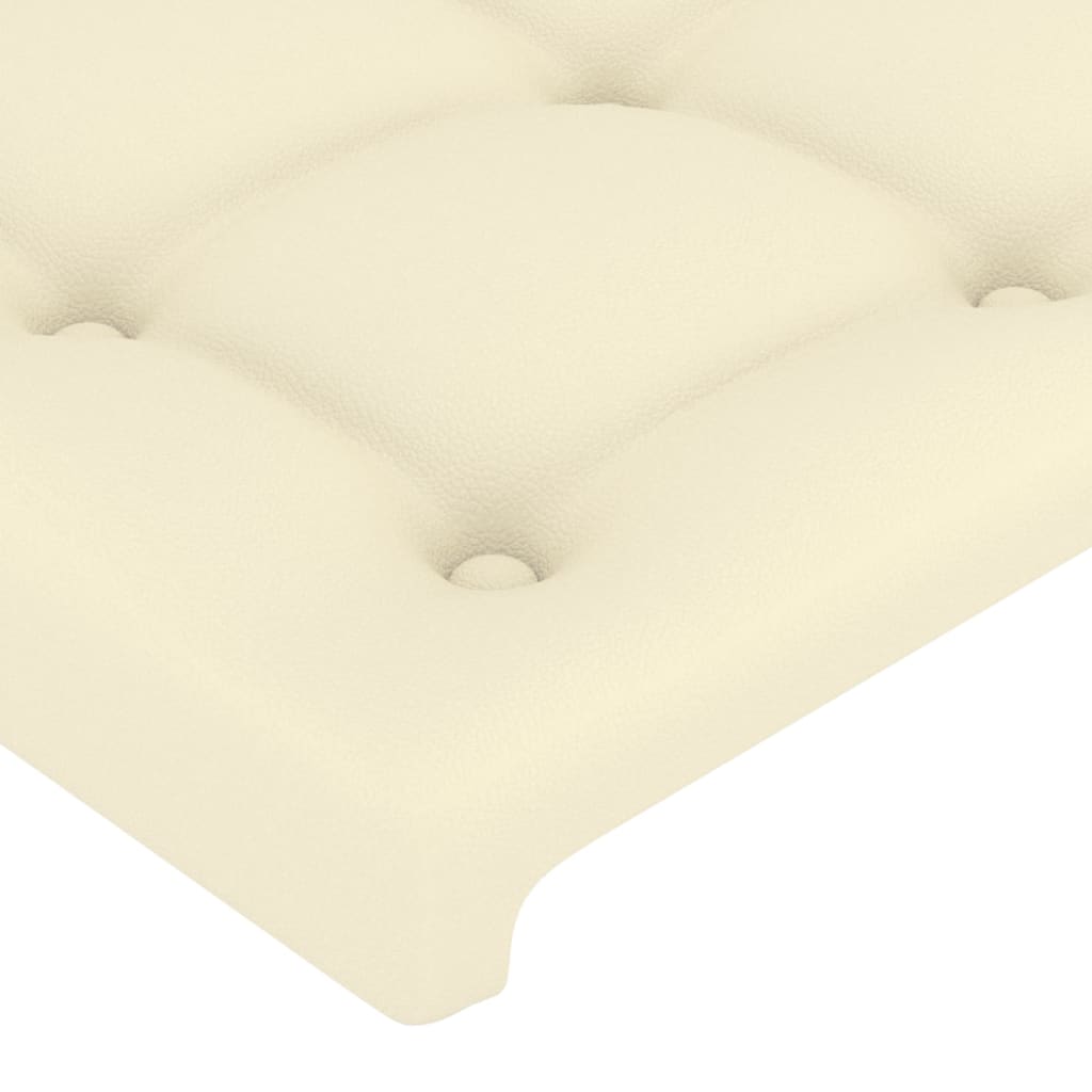 vidaXL Tăblie de pat cu aripioare crem 103x23x78/88 cm piele ecologică