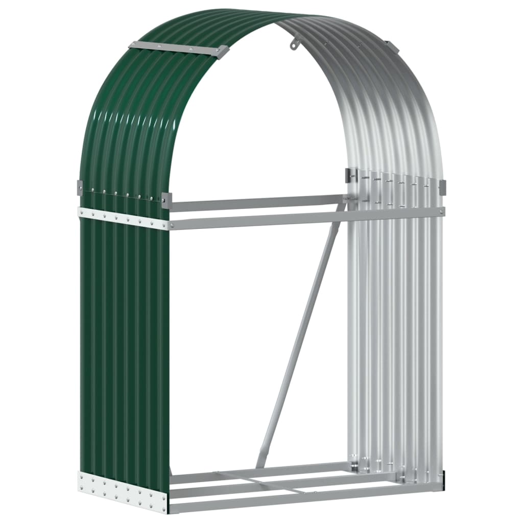 vidaXL Suport pentru bușteni verde 80x45x120 cm oțel galvanizat