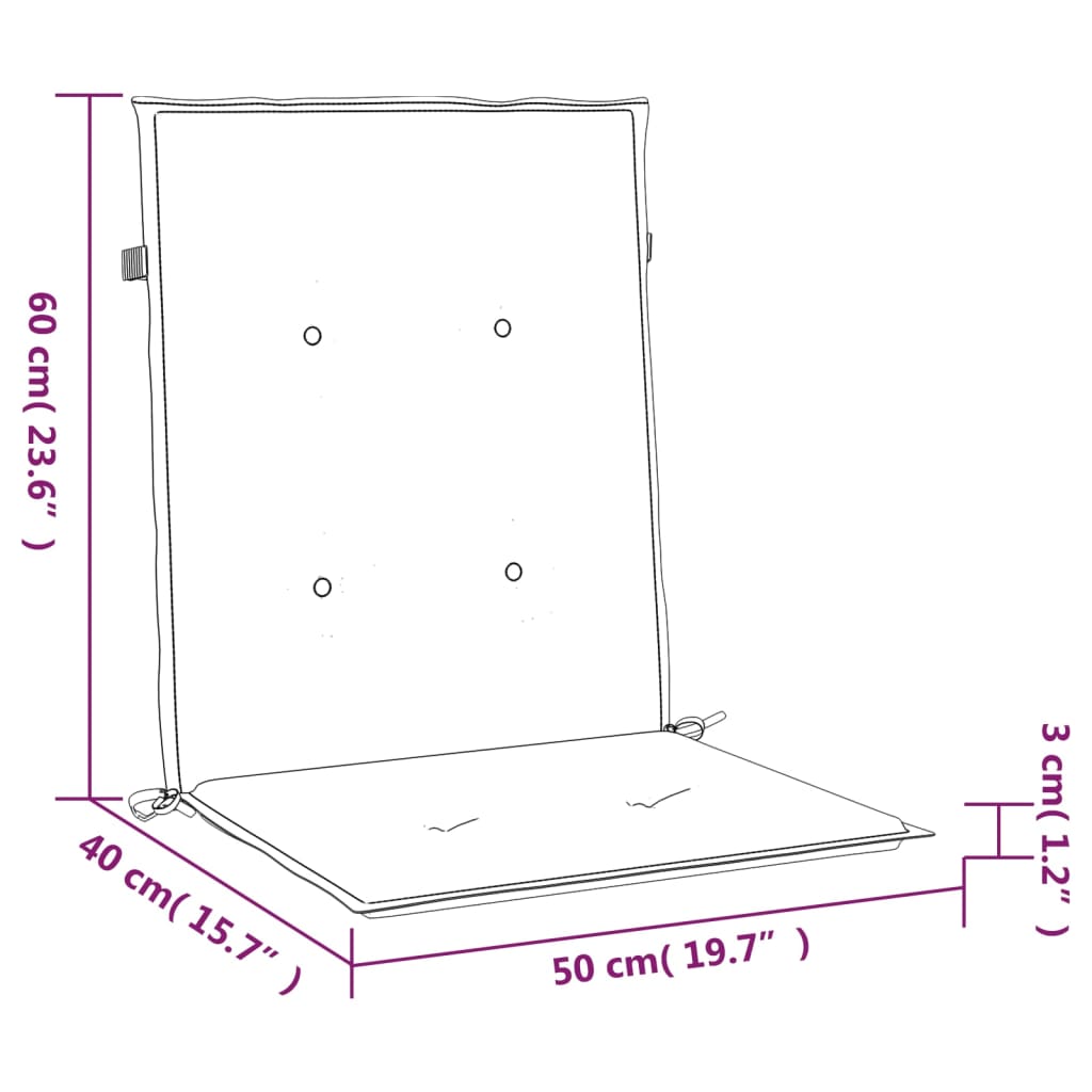 vidaXL Perne cu spătar mic, 6 buc., roșu, 100x50x3 cm, textil oxford